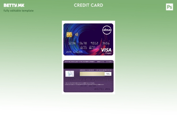 модерен стил Јужна Африка ABSA банка виза шаблон класична картичка